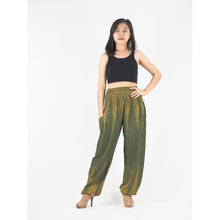 Load image into Gallery viewer, Peacock Feather Dream 15 women harem pants in Green PP0004 020015 10