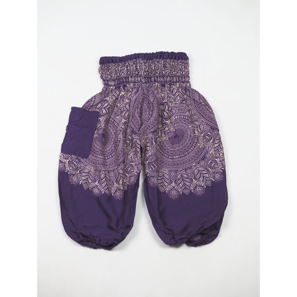 Floral mandala Unisex Kid Harem Pants in Purple PP0004 020036 01