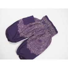 Load image into Gallery viewer, Floral mandala Unisex Kid Harem Pants in Purple PP0004 020036 01