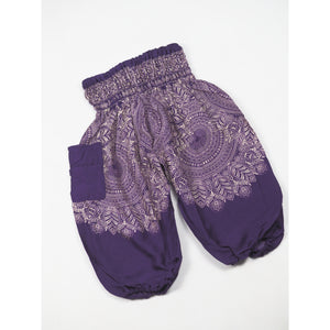 Floral mandala Unisex Kid Harem Pants in Purple PP0004 020036 01