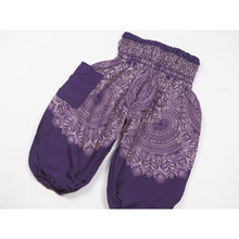 Load image into Gallery viewer, Floral mandala Unisex Kid Harem Pants in Purple PP0004 020036 01