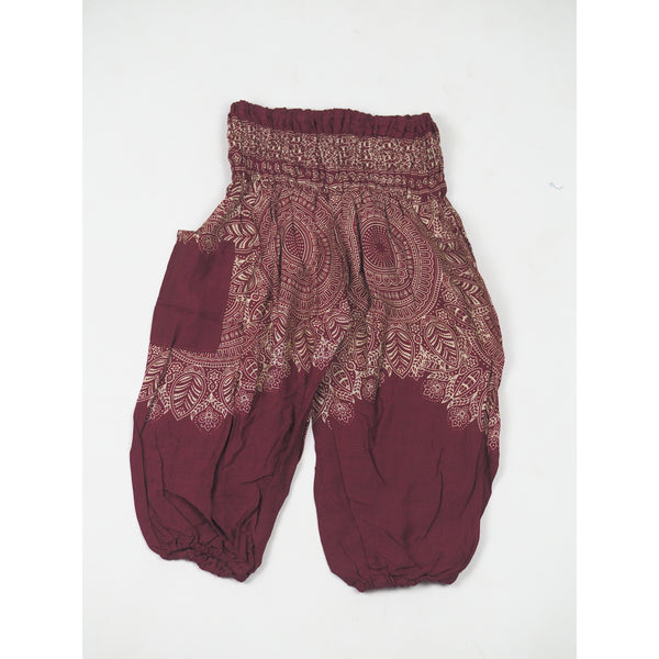 Floral mandala Unisex Kid Harem Pants in Red PP0004 020036 05