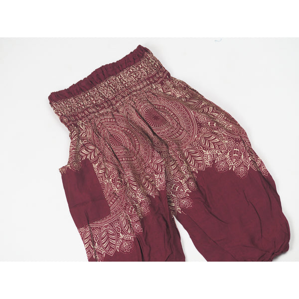 Floral mandala Unisex Kid Harem Pants in Red PP0004 020036 05