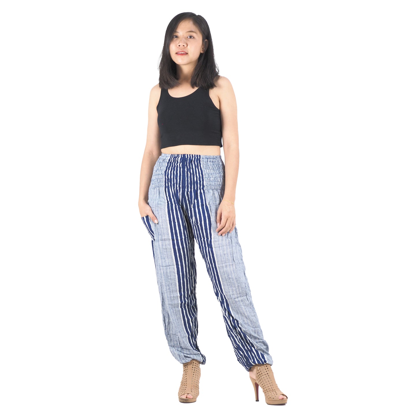 Zebra Stripe 41 women harem pants in Bright Navy PP0004 020041 02