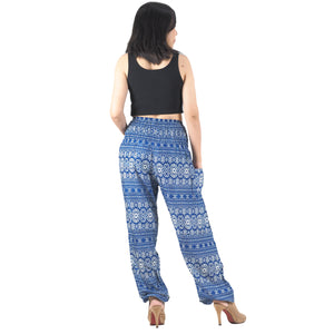 Hilltribe strip women's harem pants in Bright Blue PP0004 020049 02