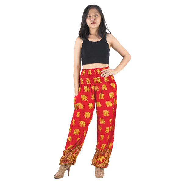 King elephant womens harem pants in red PP0004 020059 02