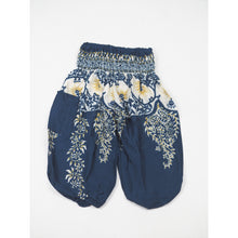 Load image into Gallery viewer, Flower Chain Unisex Kid Harem Pants in Ocean Blue PP0004 020064 01