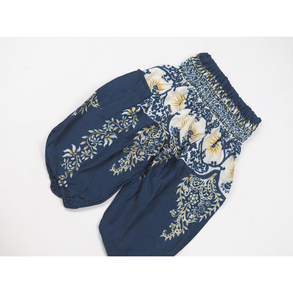 Flower Chain Unisex Kid Harem Pants in Ocean Blue PP0004 020064 01