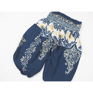Flower Chain Unisex Kid Harem Pants in Ocean Blue PP0004 020064 01