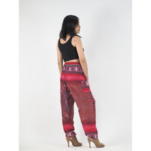 Load image into Gallery viewer, Tribal dashiki womens harem pants in red PP0004 020066 04