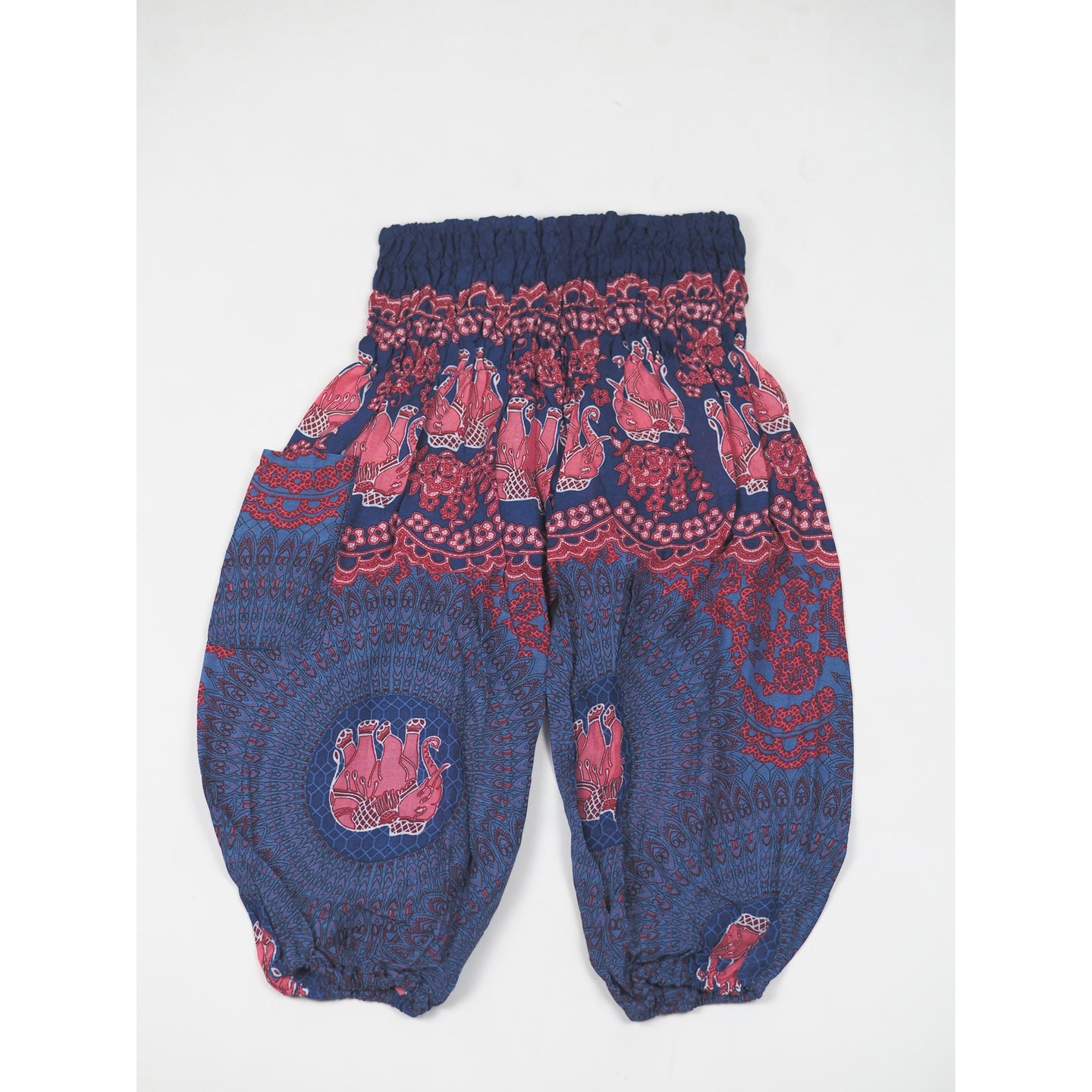 Mandala Elephant Unisex Kid Harem Pants in Purple PP0004 020071 01