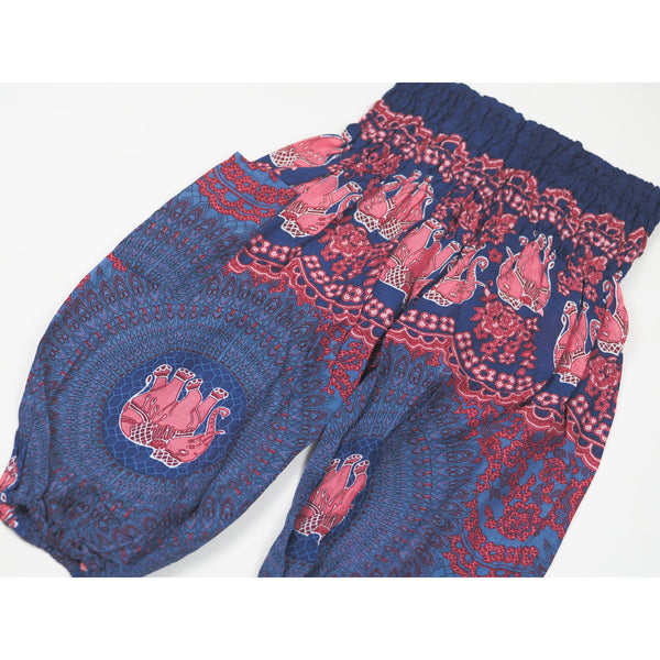 Mandala Elephant Unisex Kid Harem Pants in Purple PP0004 020071 01