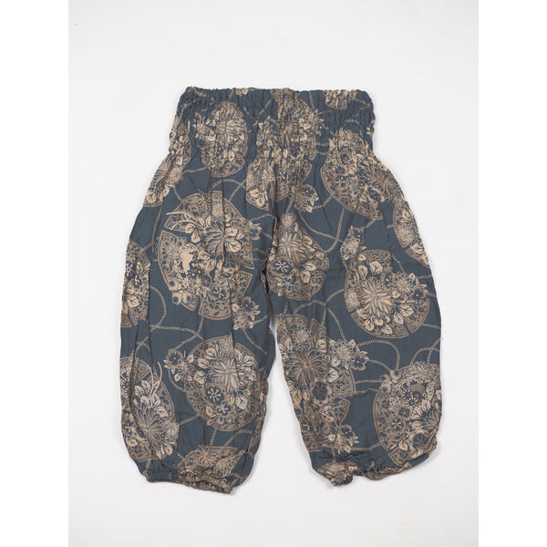 Floral Classic Unisex Kid Harem Pants in Gray PP0004 020098 06