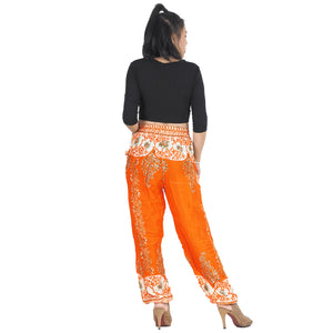 Flower chain 167 women harem pants in Orange PP0004 020167 01