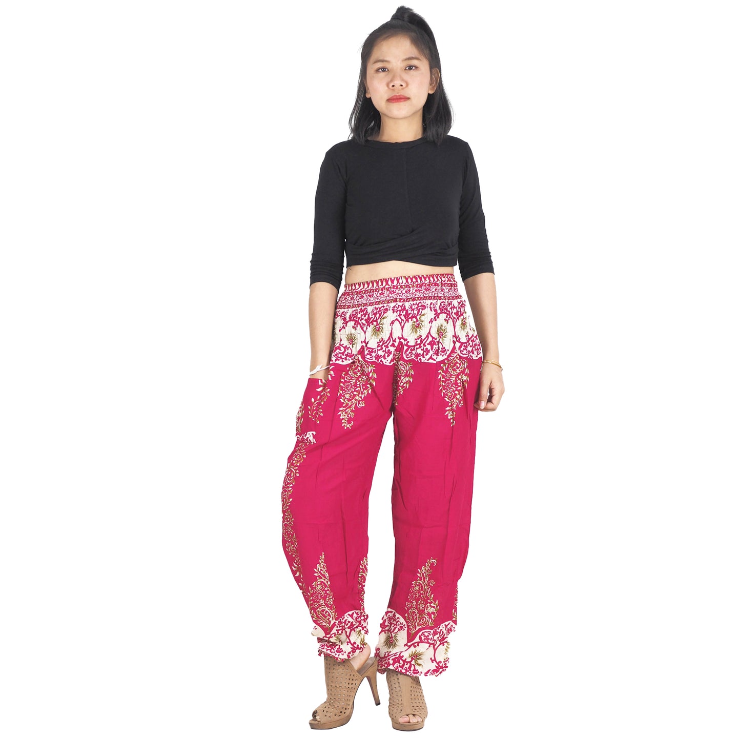 Flower chain 167 women harem pants in Cherry PP0004 020167 05