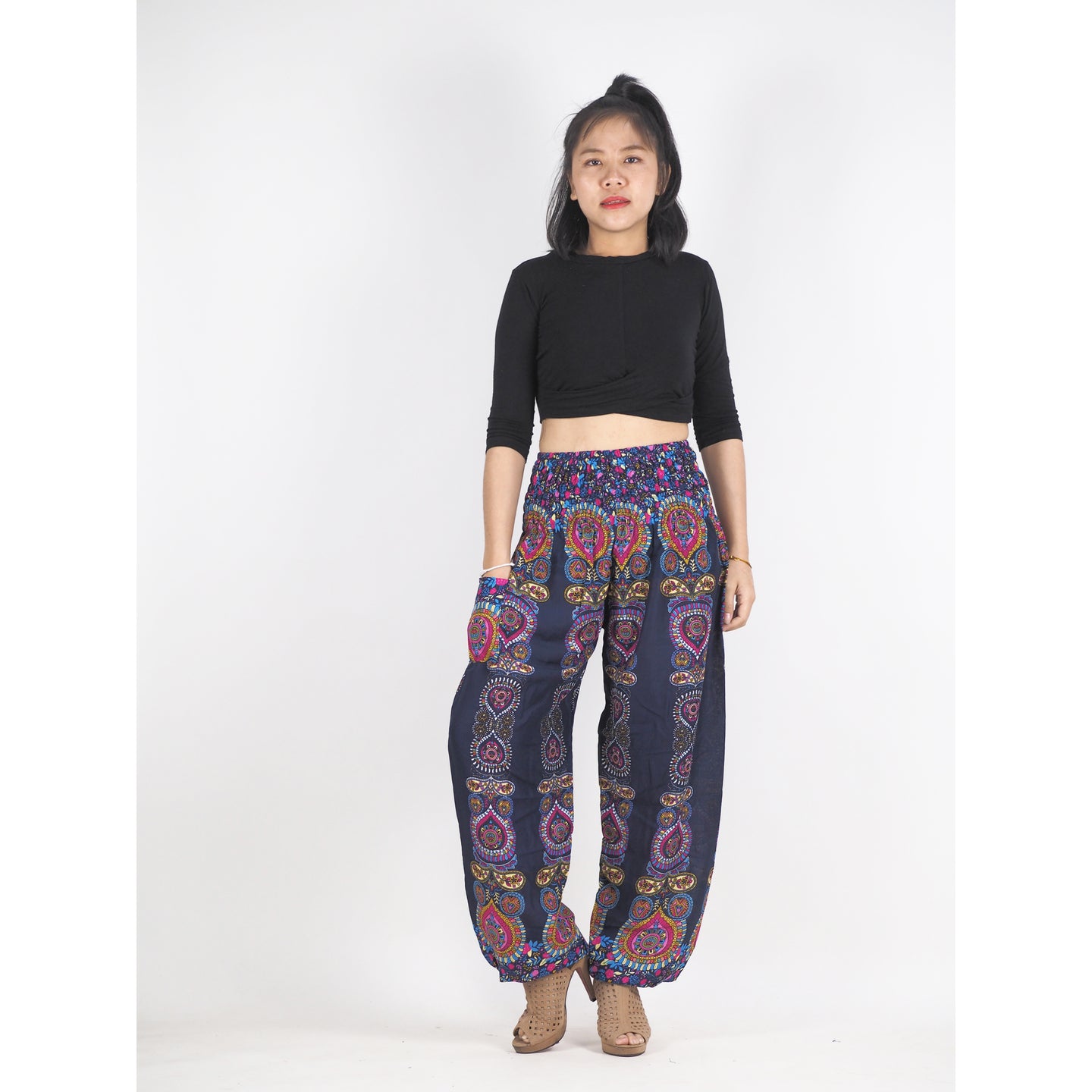 Love stripe 188 women harem pants in Navy Blue PP0004 020188 01