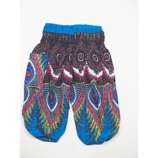 Abstract Feather Unisex Kid Harem Pants in Blue PP0004 020191 05