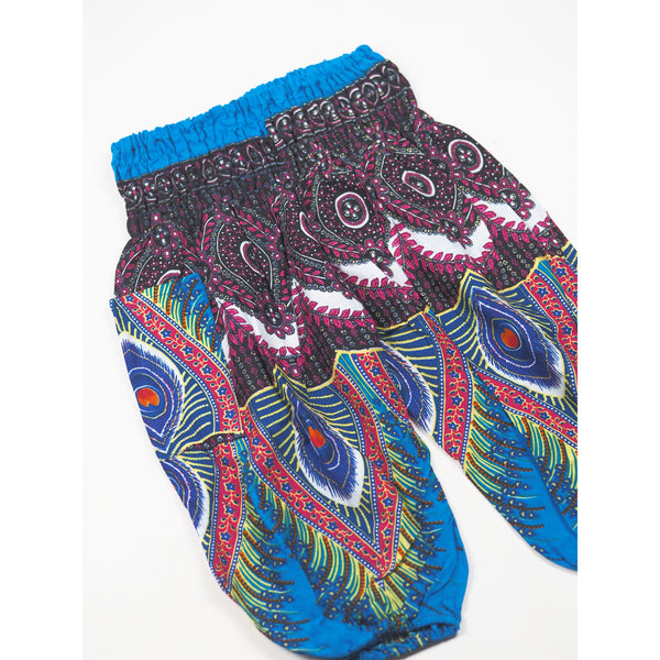 Abstract Feather Unisex Kid Harem Pants in Blue PP0004 020191 05