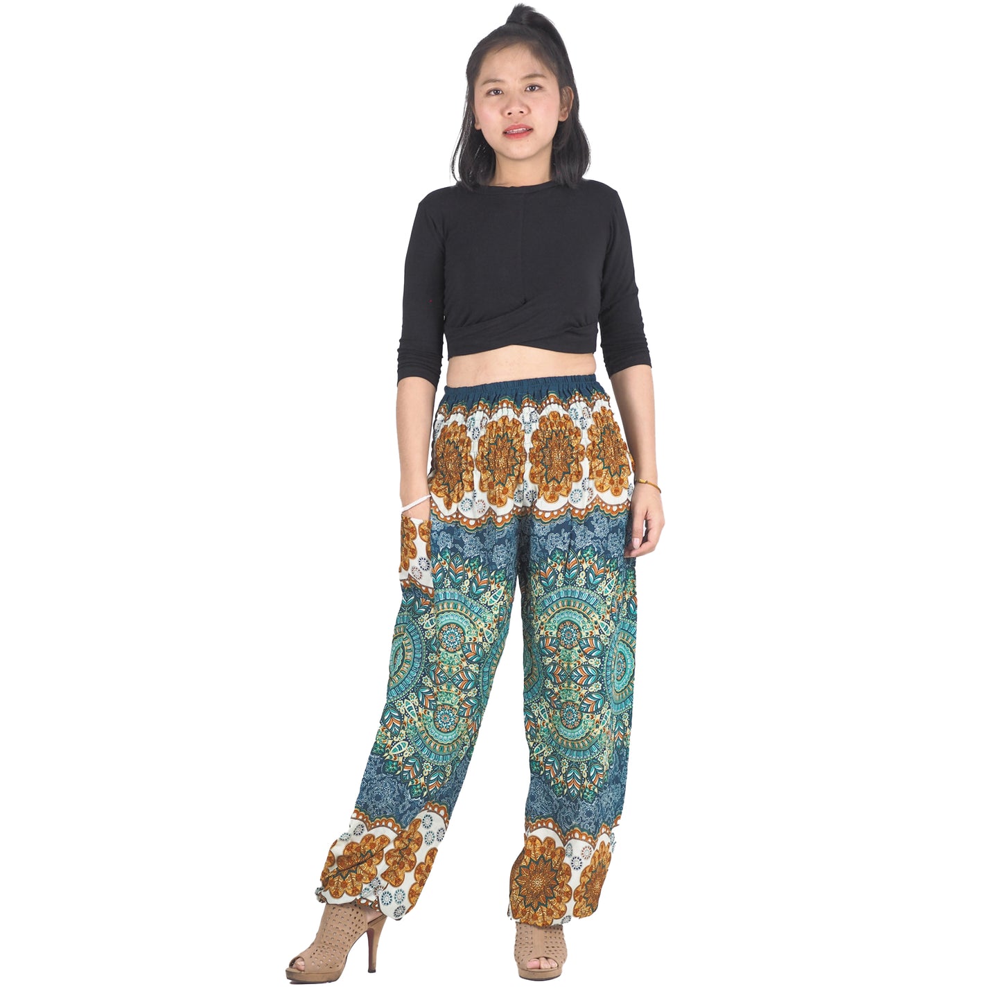 Mandala 196 women harem pants in Ocean blue PP0004 020196 02