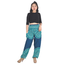 Load image into Gallery viewer, Stained Glass Mandala 214 women harem pants in Ocean Blue PP0004 020214 01