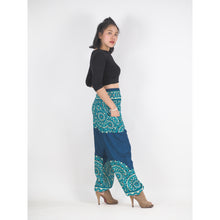 Load image into Gallery viewer, Stained Glass Mandala 214 women harem pants in Ocean Blue PP0004 020214 01