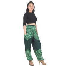 Load image into Gallery viewer, Stained Glass Mandala 214 women harem pants in Green PP0004 020214 06