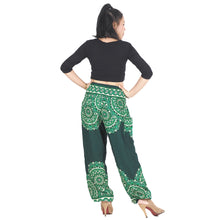 Load image into Gallery viewer, Stained Glass Mandala 214 women harem pants in Green PP0004 020214 06