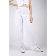 Load image into Gallery viewer, Solid Color Unisex Harem Pants Spandex in White PP0004 070000 04