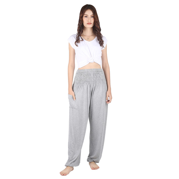 Solid Color Unisex Harem Pants Spandex in Gray PP0004 070000 05