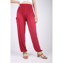 Load image into Gallery viewer, Solid Color Unisex Harem Pants Spandex in Bright Red PP0004 070000 12