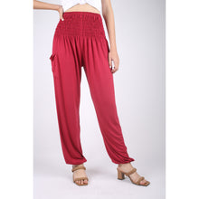 Load image into Gallery viewer, Solid Color Unisex Harem Pants Spandex in Bright Red PP0004 070000 12
