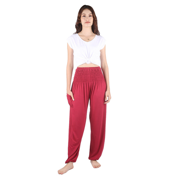 Solid Color Unisex Harem Pants Spandex in Bright Red PP0004 070000 12