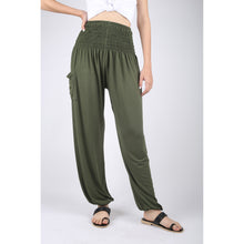 Load image into Gallery viewer, Solid Color Unisex Harem Pants Spandex in Olive PP0004 070000 13