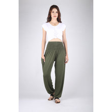 Load image into Gallery viewer, Solid Color Unisex Harem Pants Spandex in Olive PP0004 070000 13