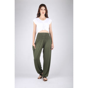 Solid Color Unisex Harem Pants Spandex in Olive PP0004 070000 13