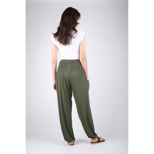 Solid Color Unisex Harem Pants Spandex in Olive PP0004 070000 13