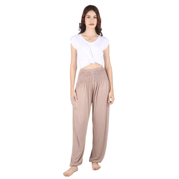 Solid Color Unisex Harem Pants Spandex in Cream PP0004 070000 19