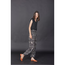 Load image into Gallery viewer, African Elephant 4 women harem pants in Black PP0004 020004 01