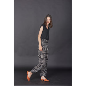 African Elephant 4 women harem pants in Black PP0004 020004 01