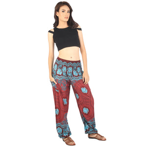 Mandala elephant 71 women harem pants in Red PP0004 020071 05