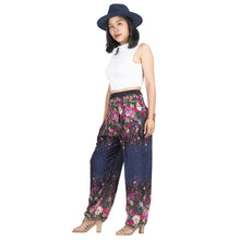 Load image into Gallery viewer, Flowers 100 women harem pants in Navy Blue PP0004 020100 02