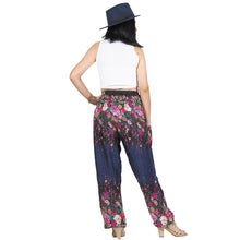 Load image into Gallery viewer, Flowers 100 women harem pants in Navy Blue PP0004 020100 02