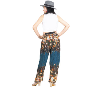 Flowers 100 women harem pants in Ocean Blue PP0004 020100 05