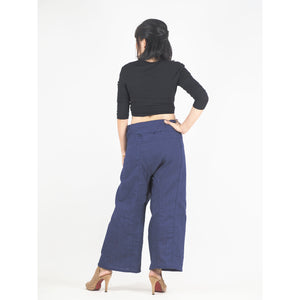 Solid color Unisex Fisherman Yoga Long Pants in Navy Blue PP0007 010000 03