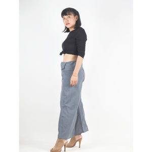 Solid color Unisex Fisherman Yoga Long Pants in Gray PP0007 010000 05