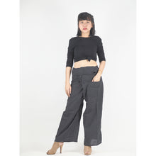Load image into Gallery viewer, Solid color Unisex Fisherman Yoga Long Pants in Black PP0007 010000 10