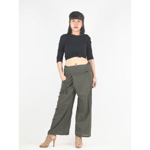 Solid color Unisex Fisherman Yoga Long Pants in Olive PP0007 010000 13