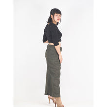 Load image into Gallery viewer, Solid color Unisex Fisherman Yoga Long Pants in Olive PP0007 010000 13
