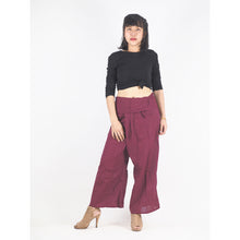 Load image into Gallery viewer, Solid color Unisex Fisherman Yoga Long Pants in Burgundy PP0007 010000 15