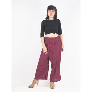 Solid color Unisex Fisherman Yoga Long Pants in Burgundy PP0007 010000 15